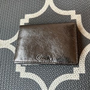 COACH pewter mini wallet